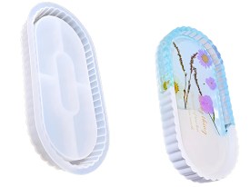 Molde silicona bandeja ovalada bordes rizados